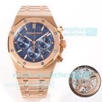 Super Copy Audemars Piguet Royal Oak 50th Anniversary Blue Dial Rose Gold Cal.4401 Watch 